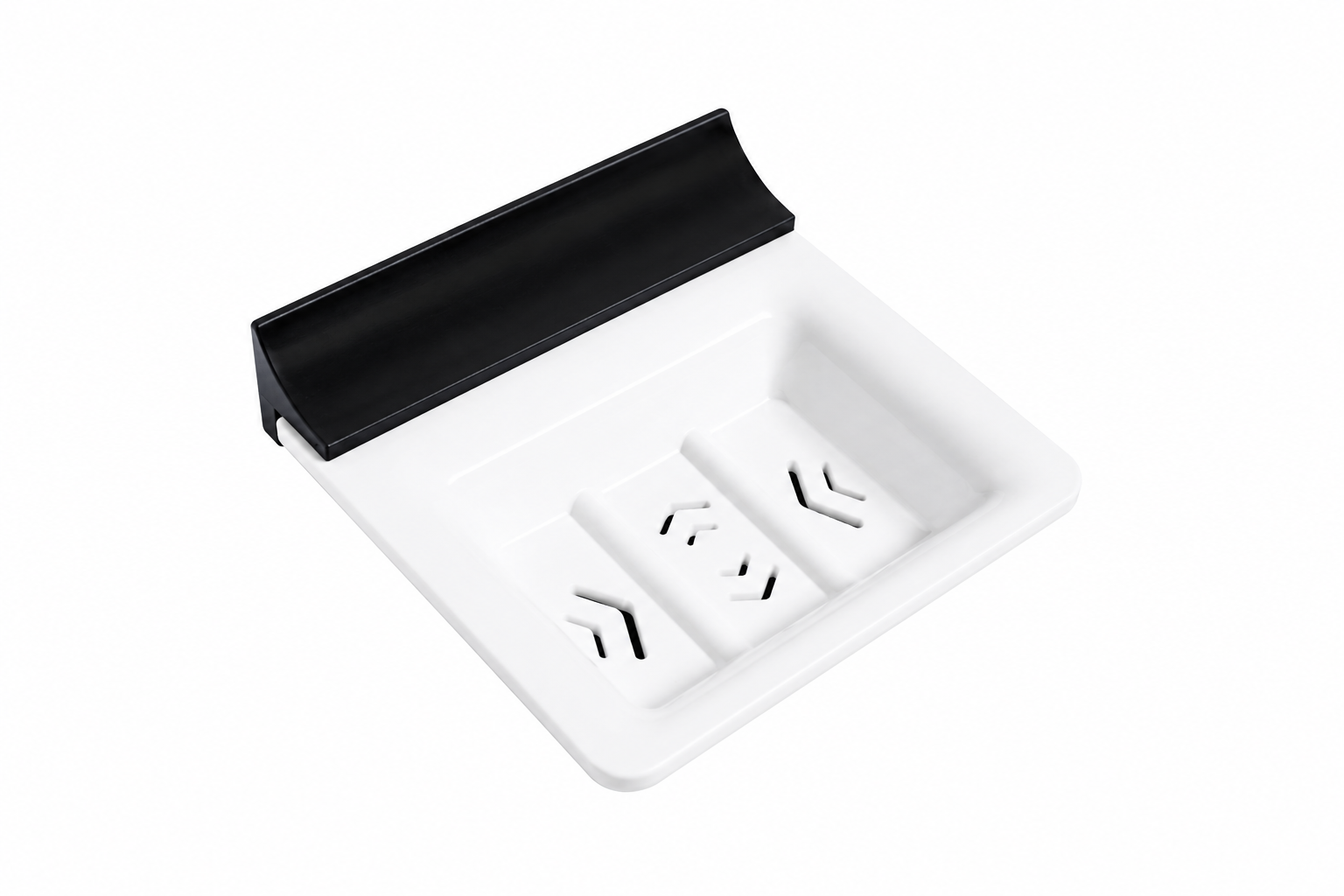 LOKY Spartan Acrylic Single Soap Dish Black | Premium Bathroom Organizer with Heavy Aluminium Fittings
