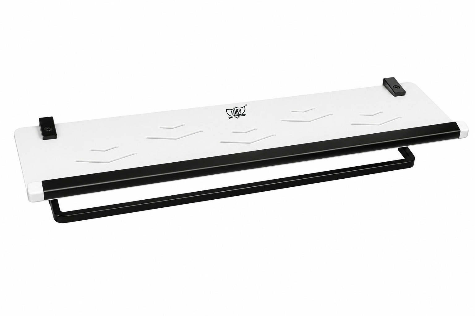 LOKY Spartan Acrylic Towel Rack Black | Premium Bathroom Organizer with Heavy Aluminium Fittings
