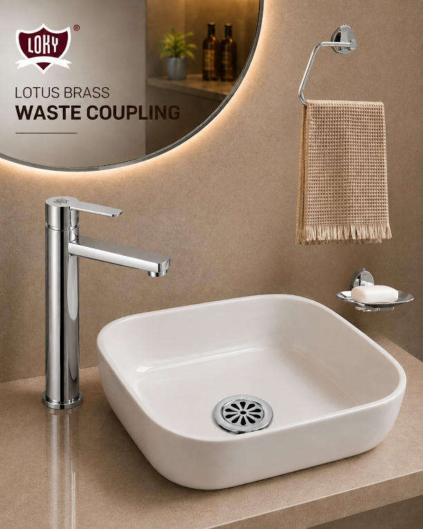 LOKY® Lotus Waste Coupling 3 Inch – 100% Brass, Rust-Proof & Corrosion-Resistant - Image 2