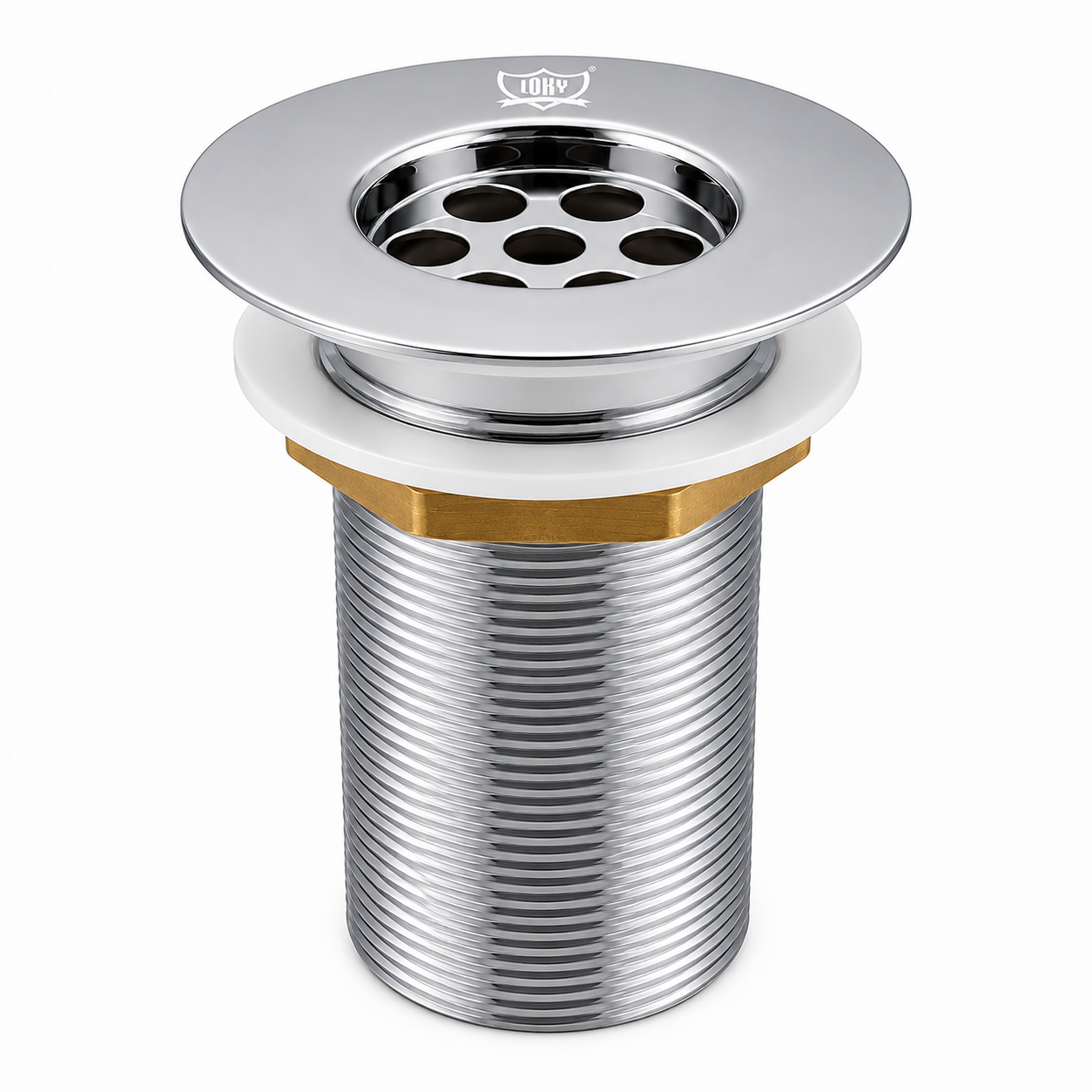 LOKY® 5 Inch Waste Coupling – Heavy Duty 100% Brass, Rust-Proof & Corrosion-Resistant