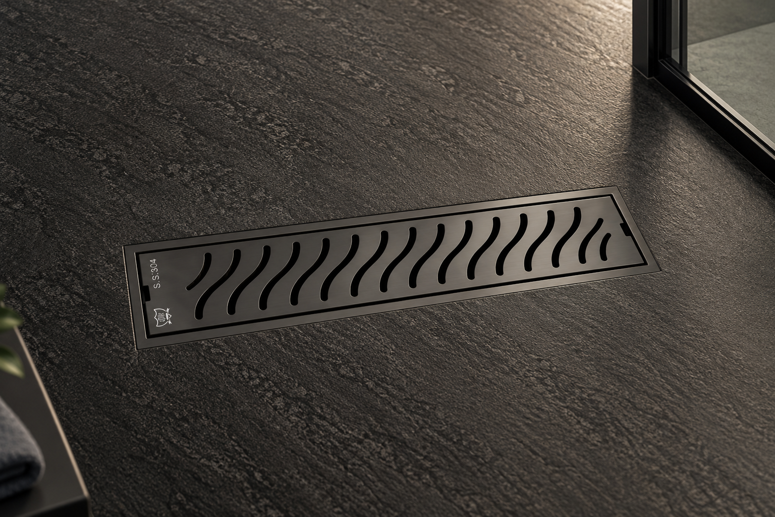 LOKY® Sense 18″ Linear Shower Channel | SS 304 | PVD Black