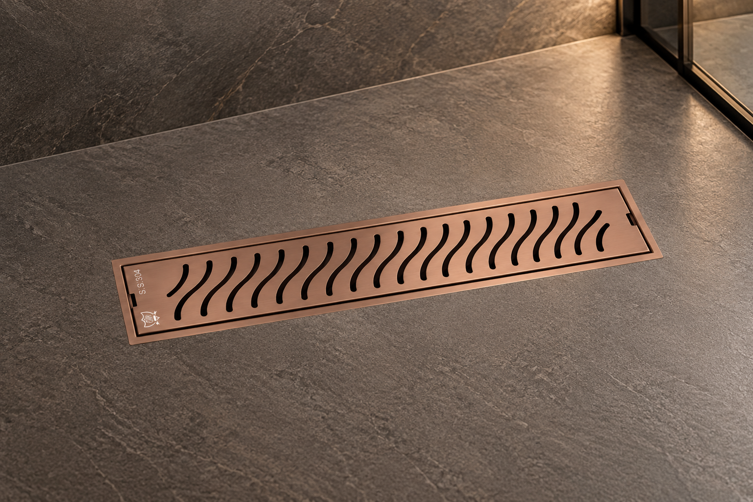 LOKY® Sense 24″ Linear Shower Channel | SS 304 | PVD Rose Gold